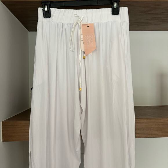 We are HAH x Free People High Slit Joggers in White - Picture 4 of 7